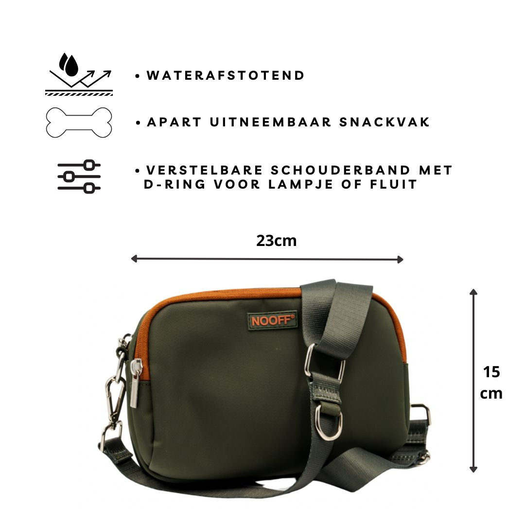 Belohnungstasche für Hunde | Olivgrün und Cognac