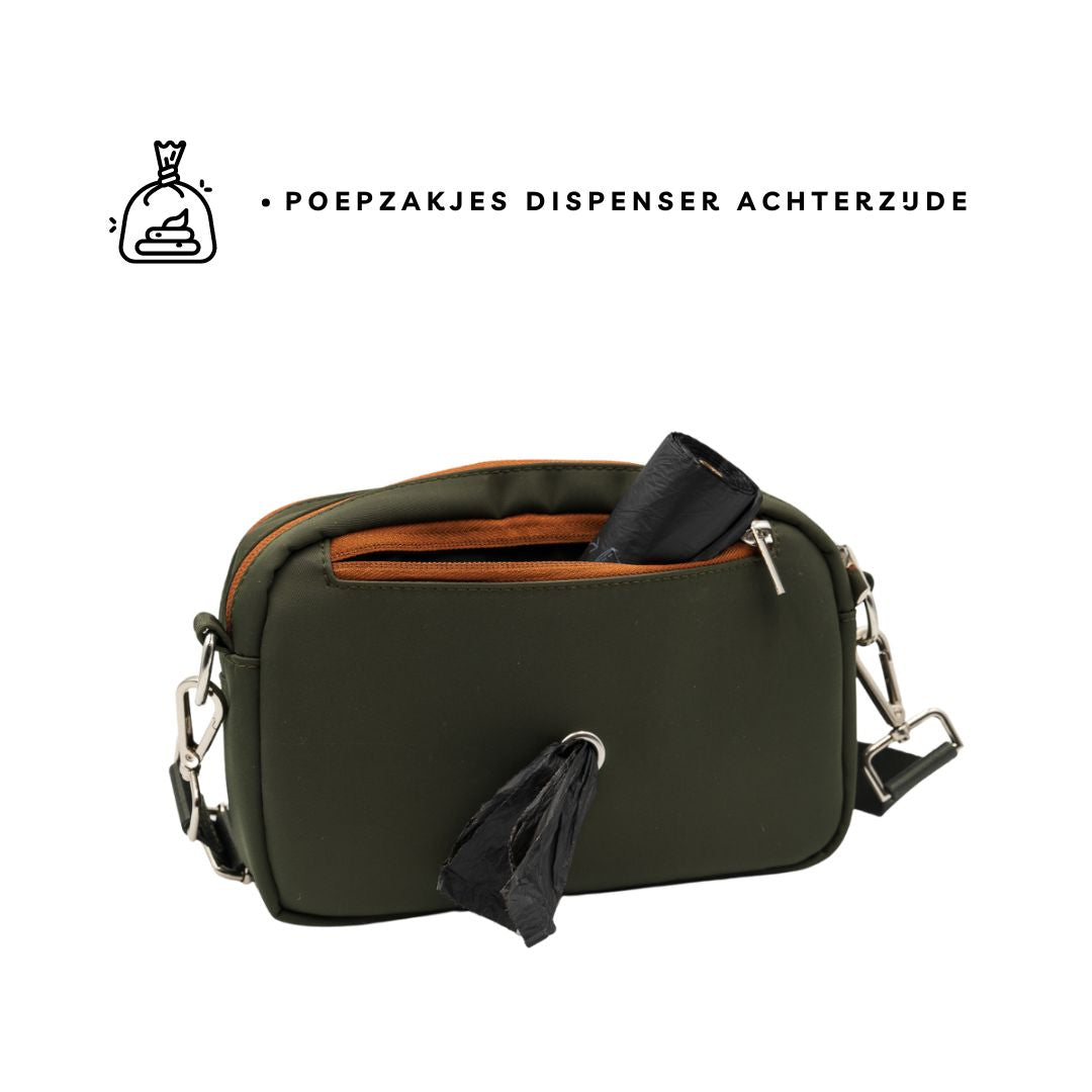 Belohnungstasche für Hunde | Olivgrün und Cognac