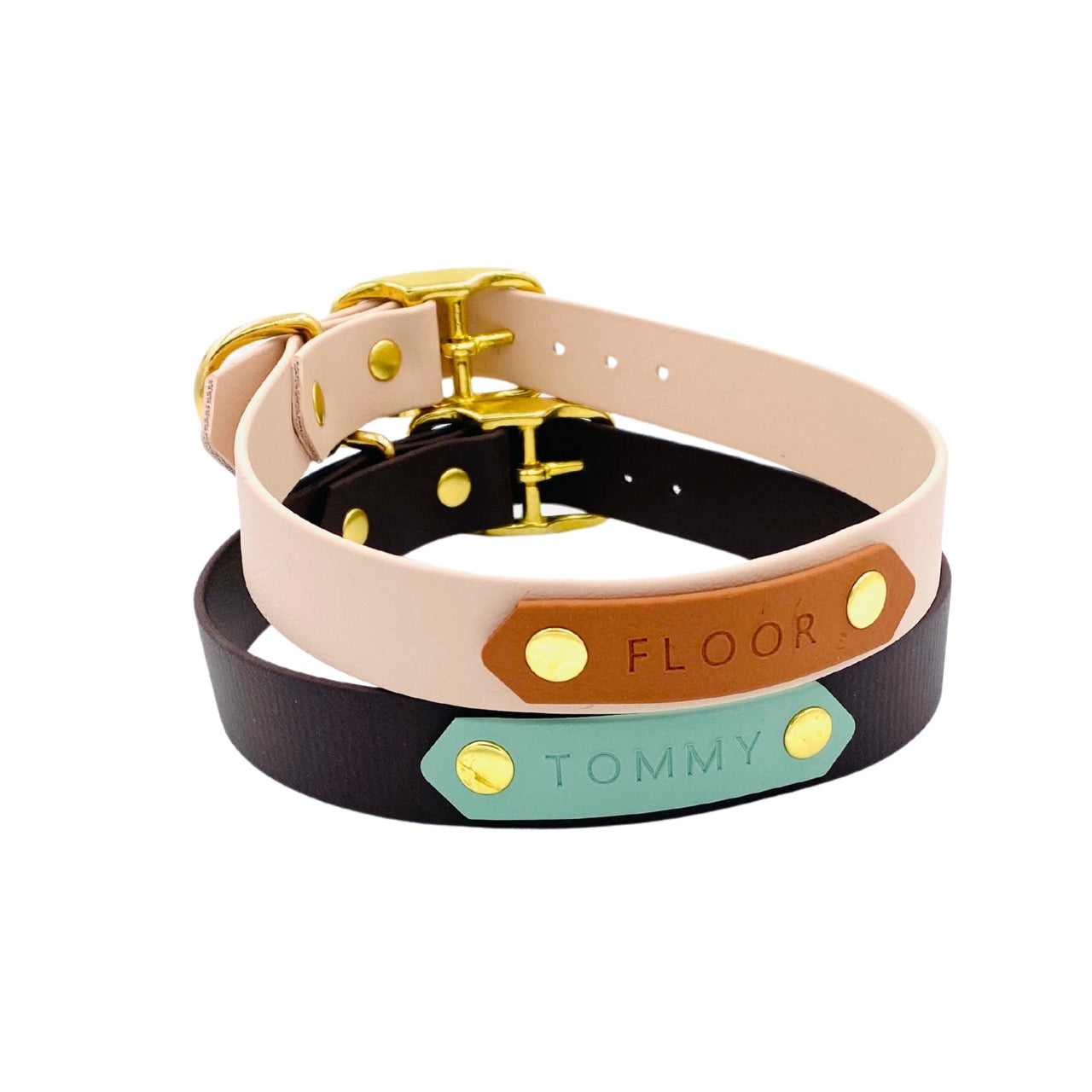 halsband met naamplaat biothane