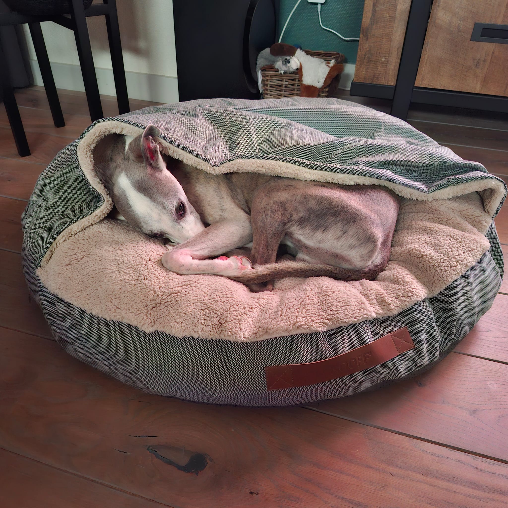 Lose Outdoor-Abdeckung für Hundehöhle | Grau und Offwhite