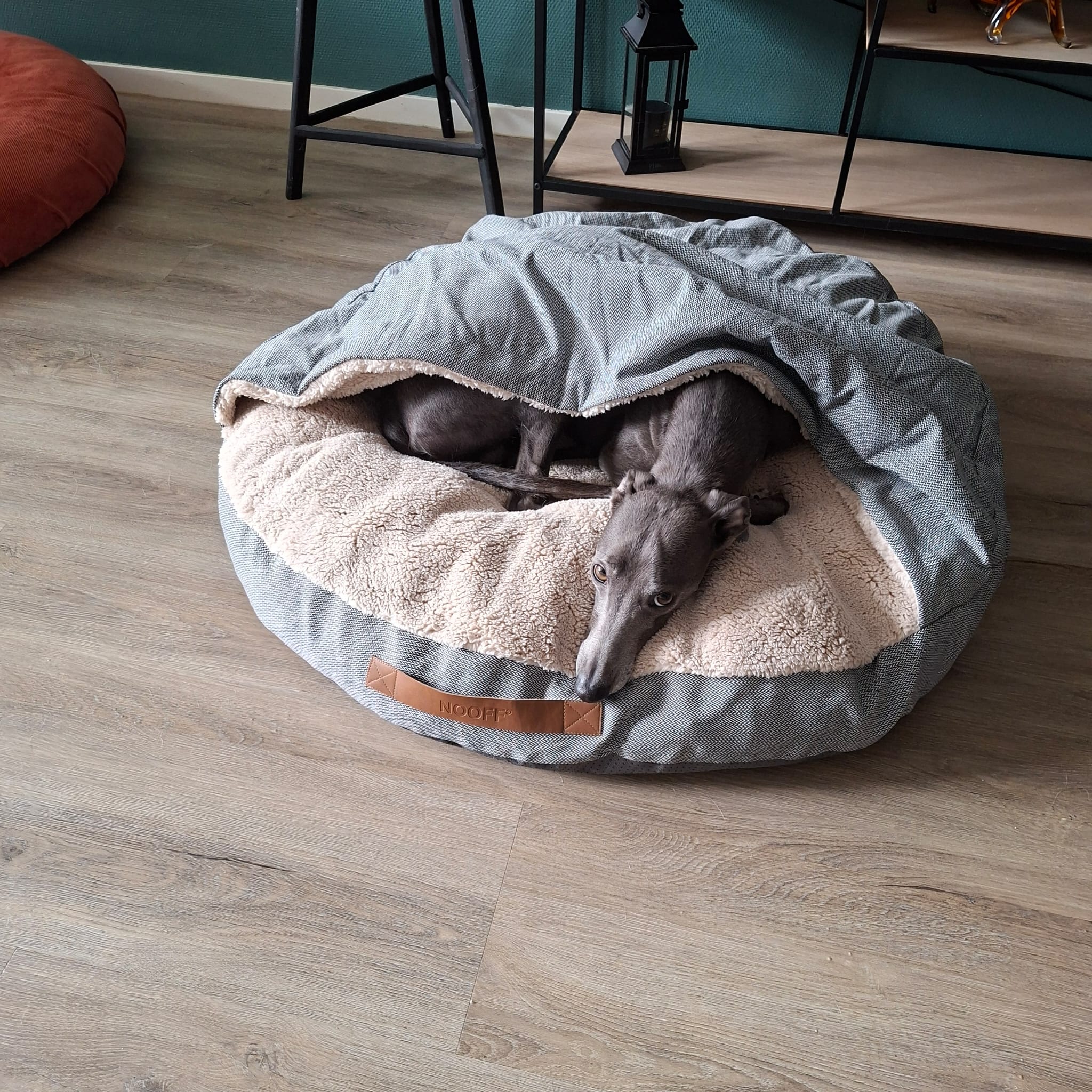 Lose Outdoor-Abdeckung für Hundehöhle | Grau und Offwhite
