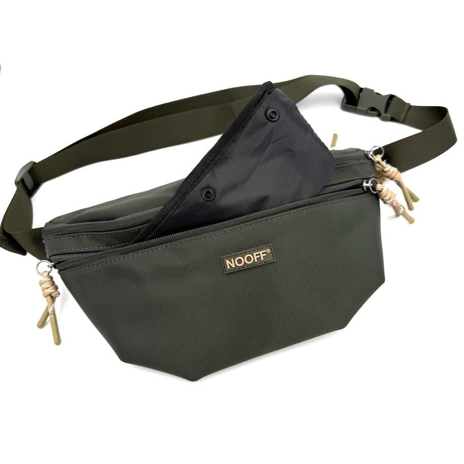 Hunde-Hüfttasche | Wasserabweisend | Abnehmbare Snacktasche | Olivgrün