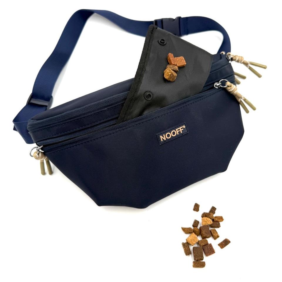 Hunde-Hüfttasche | Wasserabweisend | Abnehmbare Snacktasche | Dunkelblau