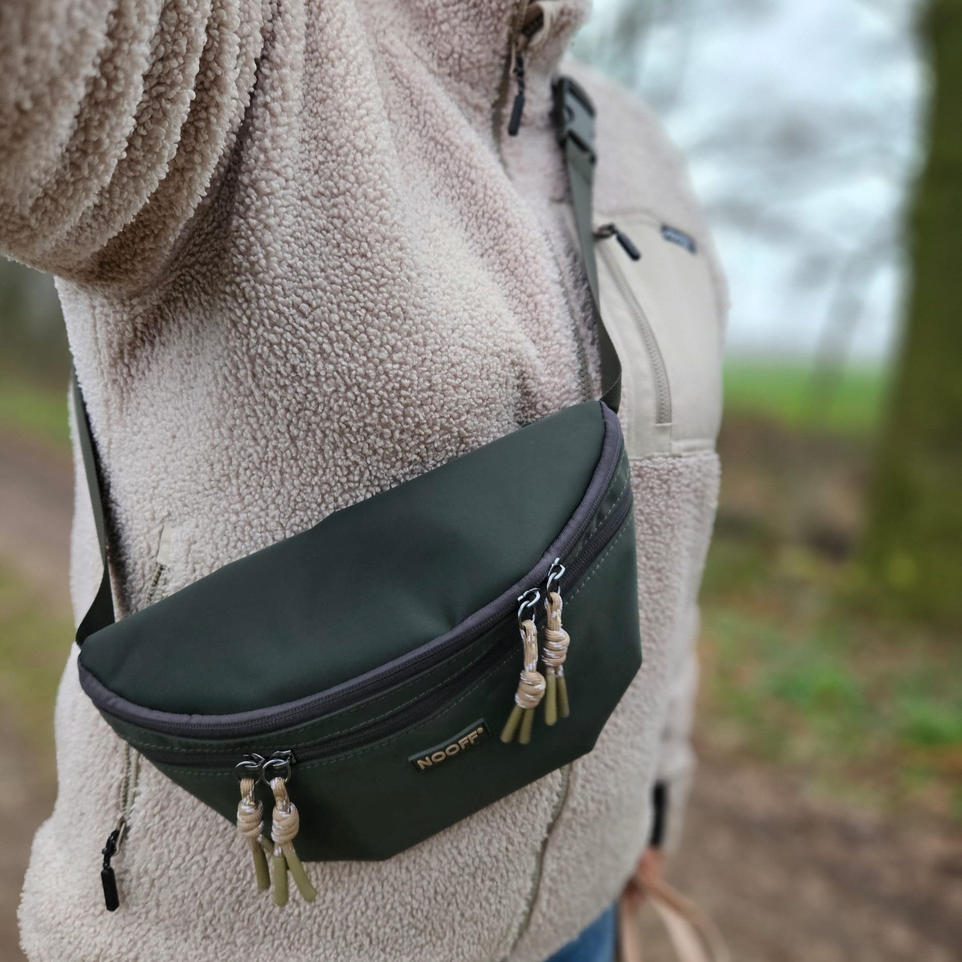 Hunde-Hüfttasche | Wasserabweisend | Abnehmbare Snacktasche | Olivgrün