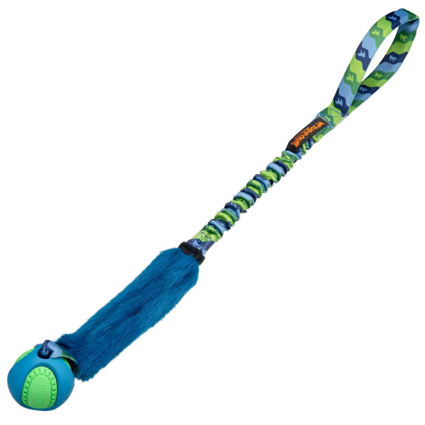 Tug-e-Nuff Fauxtastic Powerball Bungee Tug (65cm) kleur blauw/groen