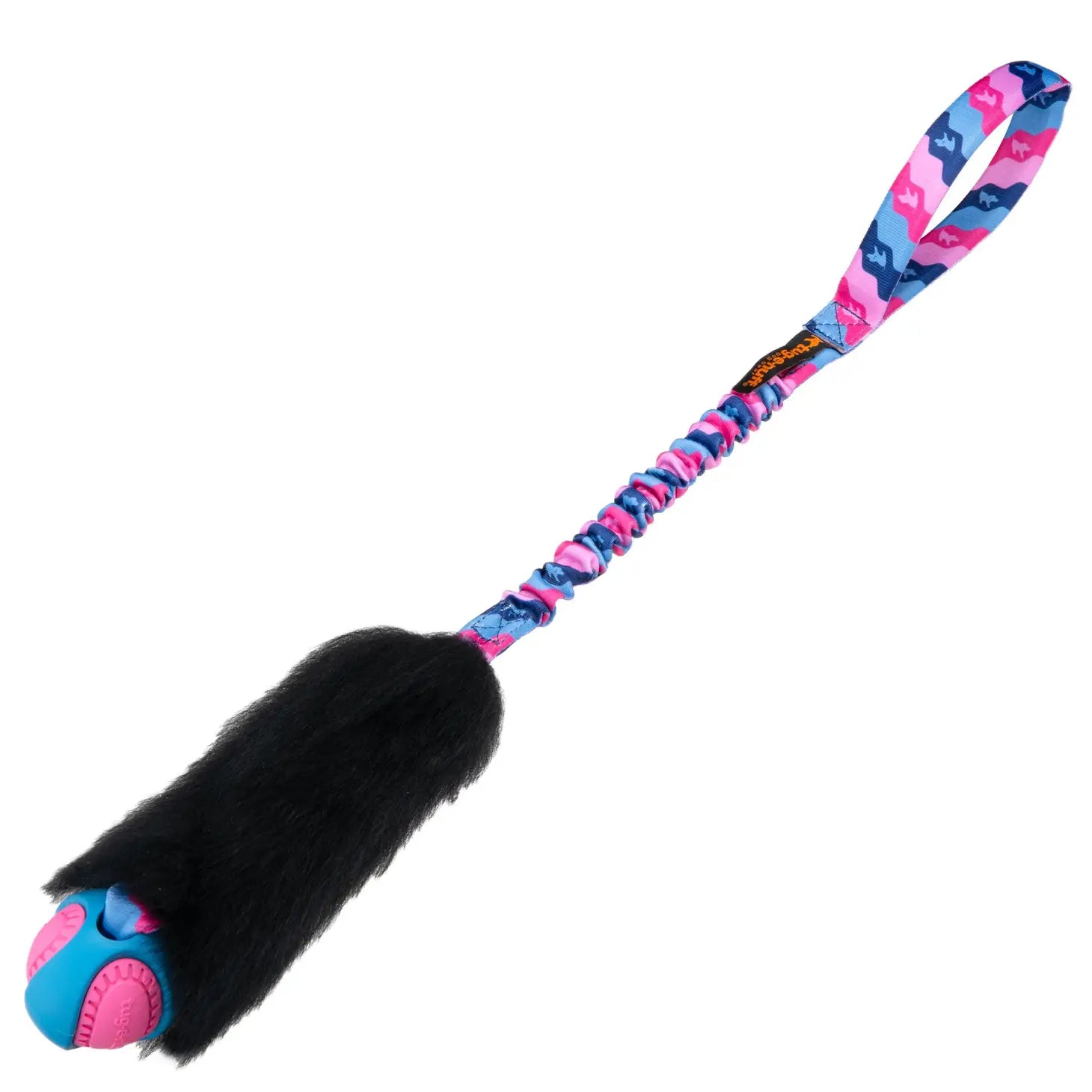 Tug-E-Nuff Wondabaa PowerBall Bungee Tug met schapenvacht (62cm) kleur roze blauw