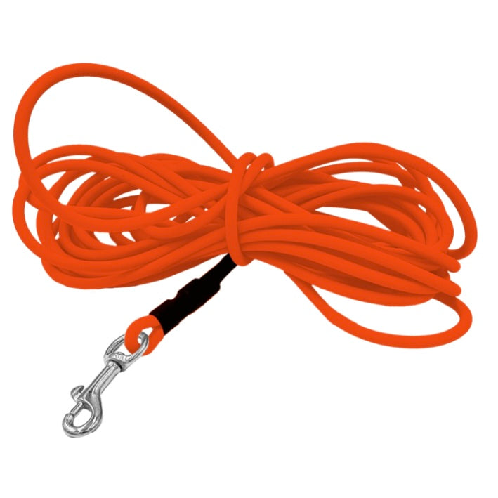 Ronde Sleeplijn 3 meter | 0,6mm BioThane | Neon Oranje
