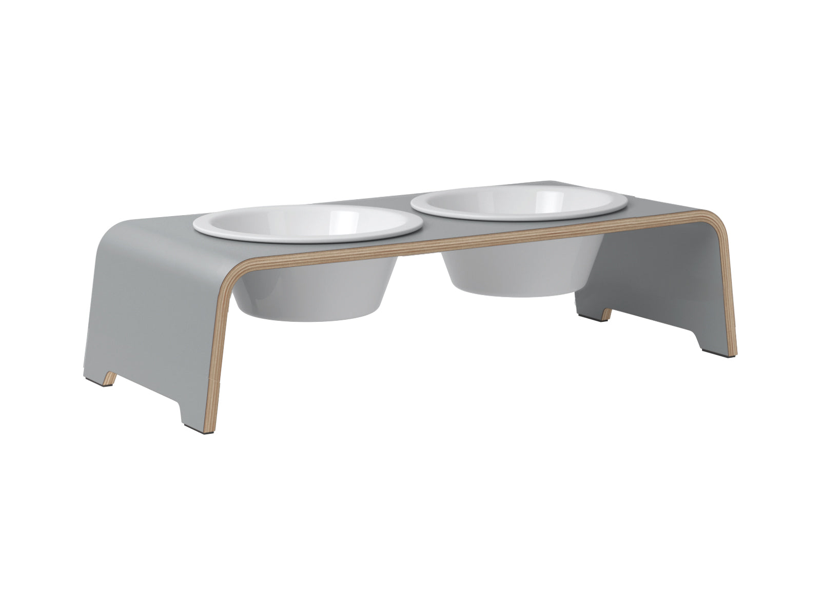 design hondenvoerbak merk dogbar in de kleur grijs