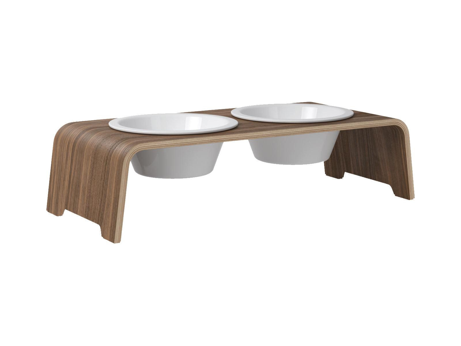 design hondenvoerbak merk dogbar in de kleur walnoot